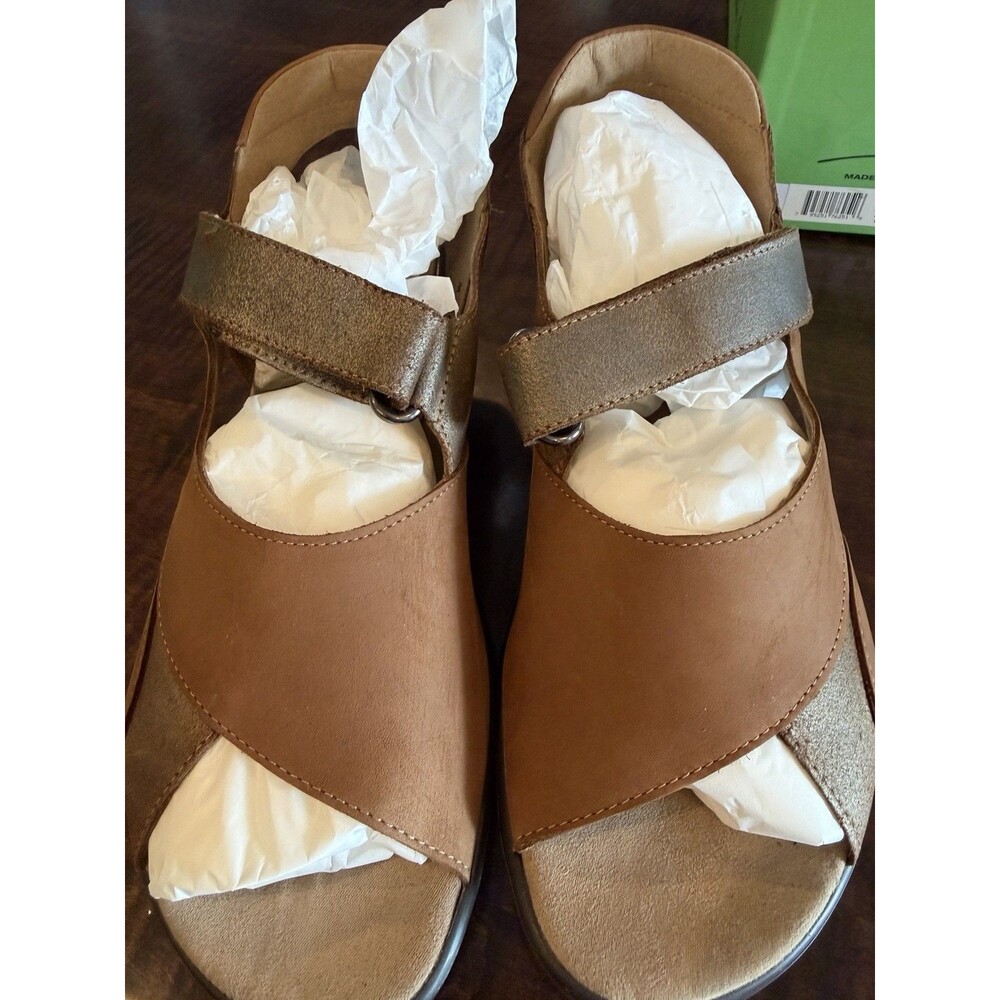Sesto Meucci Edrea Women’s Sandal Size 10W Brown Metallic New Buck LeatherNIB